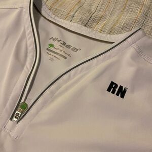 HEALING HANDS | White Scrub Top with Black RN